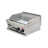 Fry-top pe gaz 600mm, platou inox-neted, de banc, Linia 600, Arisco